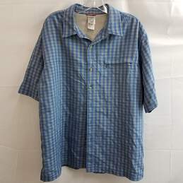 THE NORTH FACE Zipper Pocket Plaid Button Down Shirt Poly-Modal Outdoor Size M