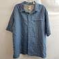 THE NORTH FACE Zipper Pocket Plaid Button Down Shirt Poly-Modal Outdoor Size M image number 1