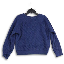 Womens Blue Quilted Long Sleeve Crew Neck Pullover Sweatshirt Size Large alternative image