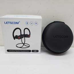 LETSCOM Wireless Sports Headphones U8I Red/Black - Untested