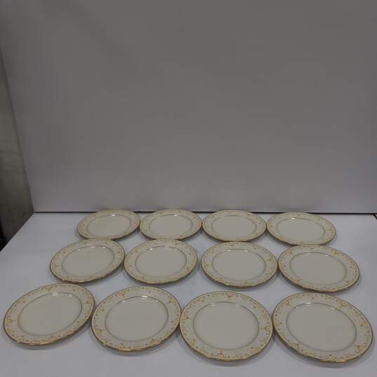 12pc Set of Noritake Ivory China Fragrance Salad Plates In Case image number 2