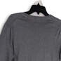 Womens Gray Knitted Stretch Long Sleeve Crew Neck Pullover Sweater Size M image number 3