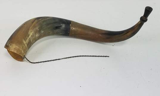 Vintage Steer Horn  with Chain /  Cow Ceremonial Horn image number 3