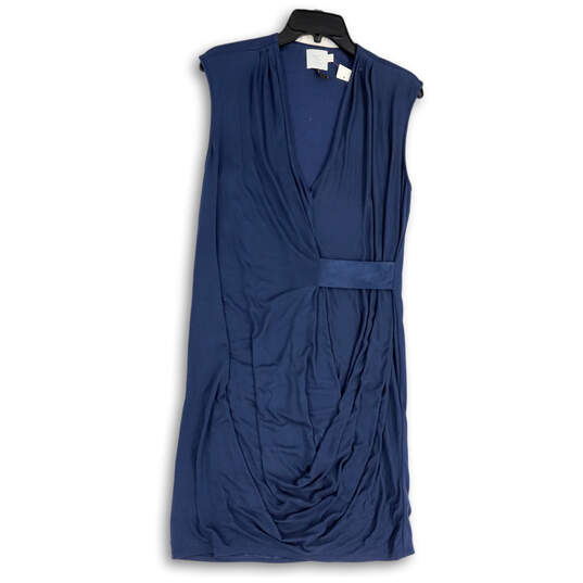 Womens Blue Sleeveless Brynn Wrap Knee Length A-Line Dress Size X-Small image number 1