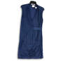 Womens Blue Sleeveless Brynn Wrap Knee Length A-Line Dress Size X-Small image number 1