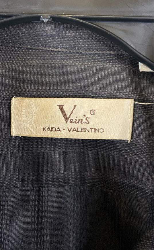 Vein's Kaida Valentino Grey Striped Button Up Shirt L image number 3