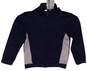 Mens Blue White Boys Active Stand Collar Zip Up Athletic Jacket Size 7 image number 4