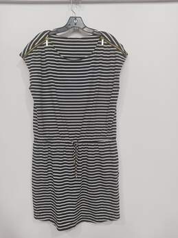 Michael Kors Black & White Striped Shirt Dress Size XL