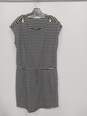 Michael Kors Black & White Striped Shirt Dress Size XL image number 1