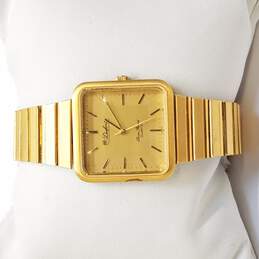 Dufonte By Lucien Piccard Square Cased Gold Tone Vintage Watch
