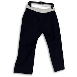 Womens Blue White Flat Front Stretch Athletic Golf Capri Pants Size M(8-10) alternative image