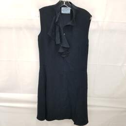 Prada Navy Blue Ruffle Front Sleeveless Dress Women's Size M