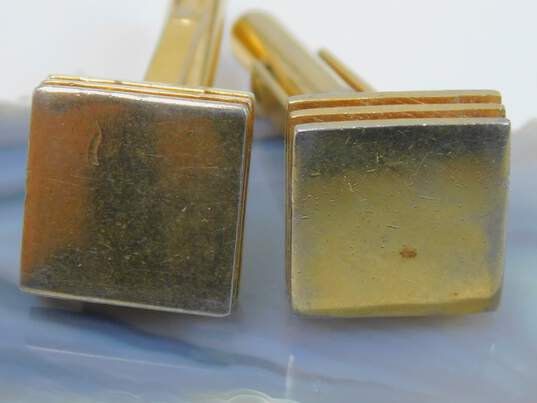 Christian Dior Gold Tone Layered Square Cufflinks 11.8g image number 2