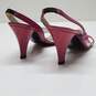 Yves Saint Laurent Pink Leather Slingback Heels Size 5 AUTHENTICATED image number 3