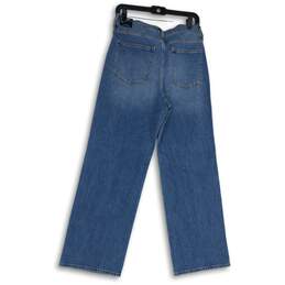 NWT J. Crew Womens Blue Denim Medium Wash Button Fly Wide Leg Jeans Size 29 alternative image