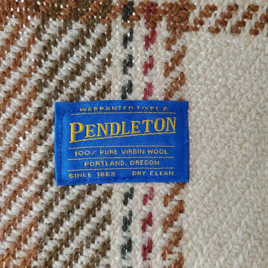 70" x 50" Brown Plaid Pendleton Blanket image number 4