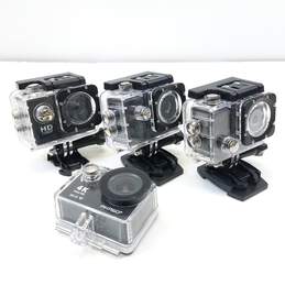 Lot of 4 Unbranded HD Action Cameras