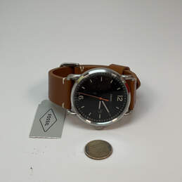 Designer Fossil FS-5328 Silver-Tone Brown Leather Strap Analog Wristwatch alternative image