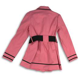 NWT Womens Pink Spread Collar Double Breasted Belted Trench Coat Size XL alternative image