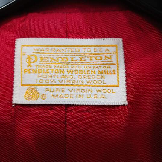 Pendleton Women's Red Wool One Button Blazer Jacket Size L image number 3