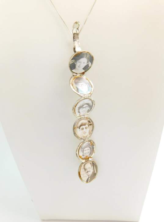 925 Pearl Stud Earrings Locket Pendant Necklace Garnet Ring Chain Bracelet 25.7g image number 4