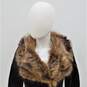 Vintage Marshall Fields & Company Brown Leather Belted Raccoon Fur Trim Women's Coat image number 5