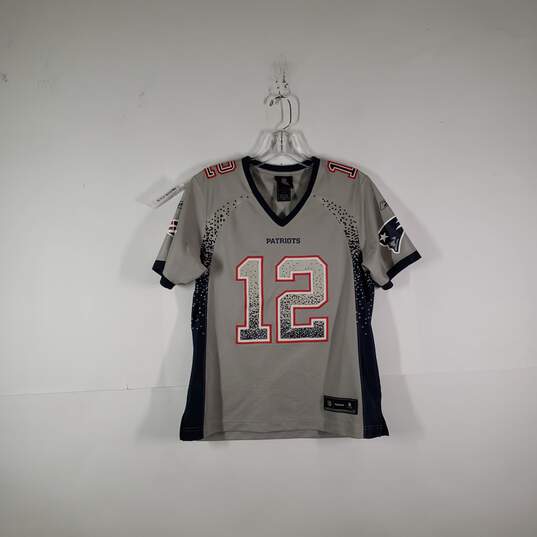 Womens New England Patriots Tom Brady 12 NFL Football Jersey Size M image number 1
