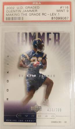 2002 Quentin Jammer UD Graded Rookie /700 Graded PSA Mint 9 SD Chargers alternative image