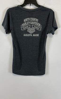 NWT Harley Davidson Womens Gray Graphic Print Crew Neck Pullover T Shirt Size S alternative image