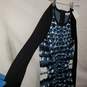Parker Harley Knit Dress Long Sleeve Mesh Arctic Blue Black White Women's Sz Small image number 3