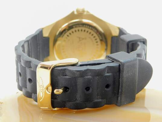 Invicta Angel Model No. 0717 Gold Tone & Black Band Watch 66.4g image number 4