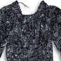 NWT Womens Black Floral Long Sleeve Pullover Fit And Flare Dress Size XS image number 3