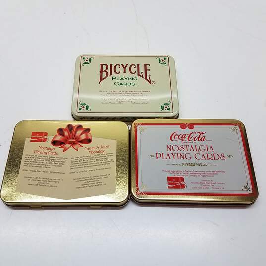 Vintage Coca-Cola Nostalgia & Bicycle Playing Cards In Decorative Tin image number 3
