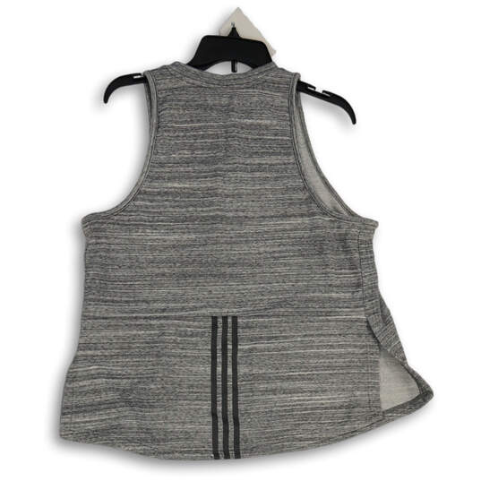 Womens Gray Round Neck Sleeveless Side Slit Pullover Tank Top Size XL image number 2