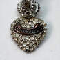 Designer Juicy Couture Silver-Tone Rhinestone Heart Dangle Drop Earrings image number 3
