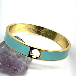 Designer Kate Spade Gold-Tone Blue Enamel Bangle Bracelet w/ Dust Bag