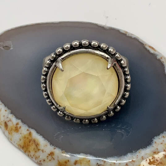 Desinger Lucky Brand Yellow Crown Crystal Cut Stone Classic Band Ring image number 1