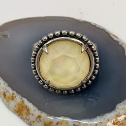 Desinger Lucky Brand Yellow Crown Crystal Cut Stone Classic Band Ring