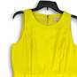 Loft Womens Yellow Sleeveless Round Neck Back Zip Fit & Flare Dress Size Medium image number 3