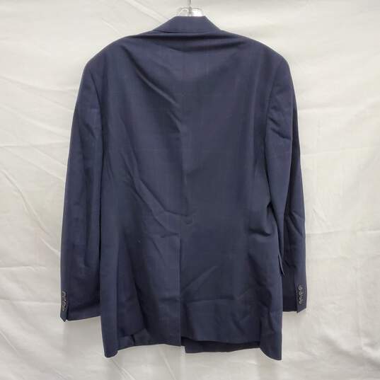 VTG Nordstrom's Ralph Lauren Chaps MN's Virgin Wool Blue Suit Double Breasted Blazer Size 42 image number 2