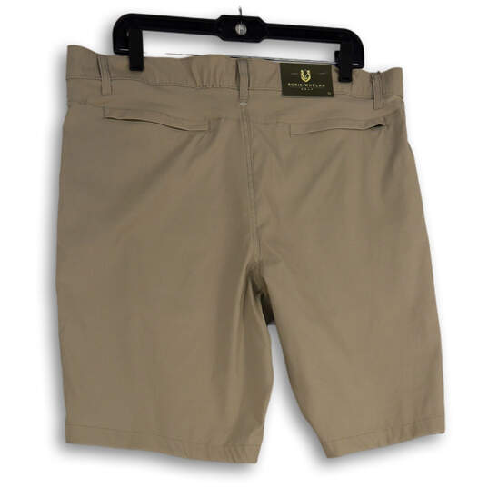 NWT Mens Gray Flat Front Slash Pocket Golf Chino Shorts Size 34 image number 2