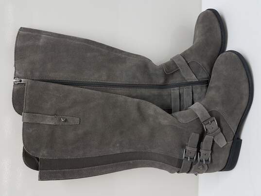 Mark Fisher Gray Leather Mid Calf Boots image number 1