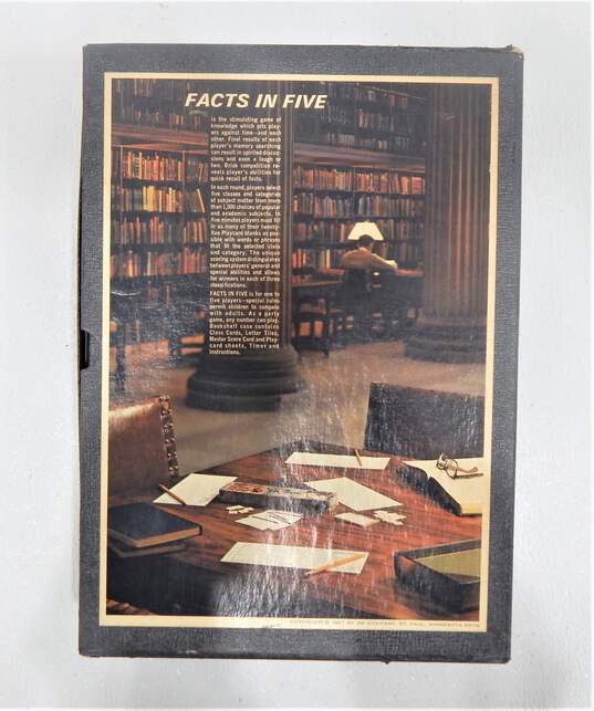 Facts In Five The Game of Knowledge Vintage Board 3M Bookshelf Classic 1967 image number 3