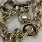 Designer J. Crew Gold-Tone Chain Faux Pearl Classic Statement Necklace image number 4