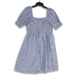 NWT Draper James Womens Blue White Striped Puff Sleeve Fit & Flare Dress Size L alternative image