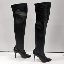 Escada Women's Knee Long Black Heel Boots Size 7.5