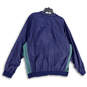 Mens Blue Long Sleeve V-Neck Pockets Pullover Windbreaker Jacket Size XL image number 2