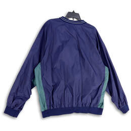 Mens Blue Long Sleeve V-Neck Pockets Pullover Windbreaker Jacket Size XL alternative image