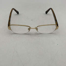 Womens Gold Brown Mitzi IV MK-7008 Half-Rim Rectangular Eyeglasses Frame
