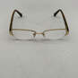 Womens Gold Brown Mitzi IV MK-7008 Half-Rim Rectangular Eyeglasses Frame image number 1